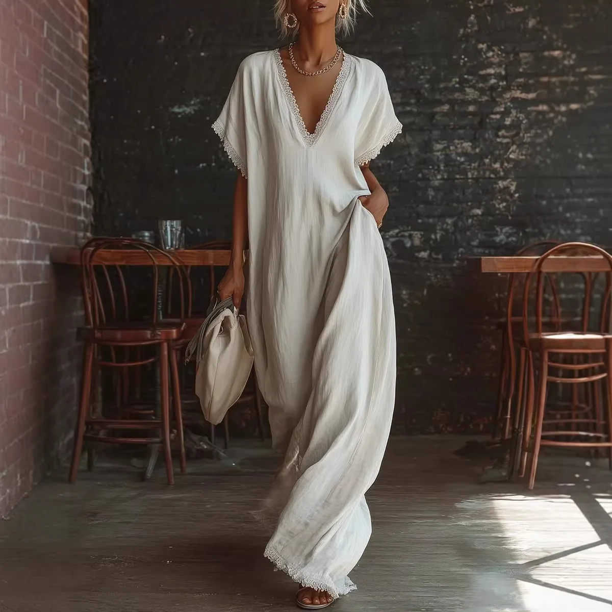 2026 European and American Spring/Summer New Style Casual Elegant and Comfortable Lace Edge Loose Linen Cotton Long Dress
2026 European and American Spring/Summer New Style Casual Elegant and Comfortable Lace Edge Loose Linen Cotton Long Dress
