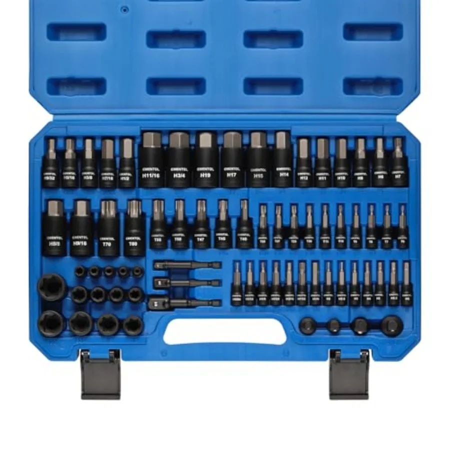 Набор из 71 предмета: биты Torx и шестигранные головки, универсальный (SAE/метрический), с приводами 1/4, 3/8 и 1/2 дюйма, сталь S2 и CrV, включает E4-E24, в кейсе.
Набор из 71 предмета: биты Torx и шестигранные головки, универсальный (SAE/метрический), с приводами 1/4, 3/8 и 1/2 дюйма, сталь S2 и CrV, включает E4-E24, в кейсе.