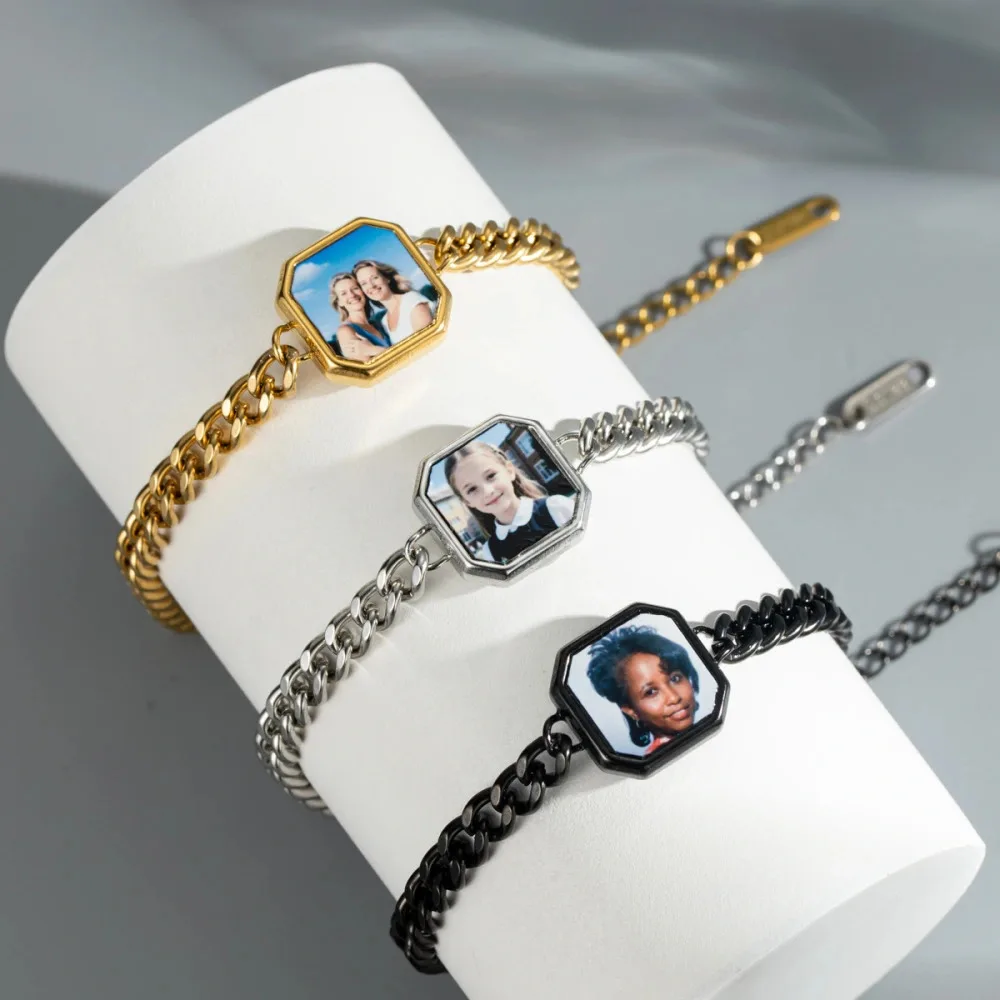 Personalized Heat Activated Photo Bracelet Stainless Steel Custom Hidden Pic Square Pendant Bangle for Couple Gift
Personalized Heat Activated Photo Bracelet Stainless Steel Custom Hidden Pic Square Pendant Bangle for Couple Gift