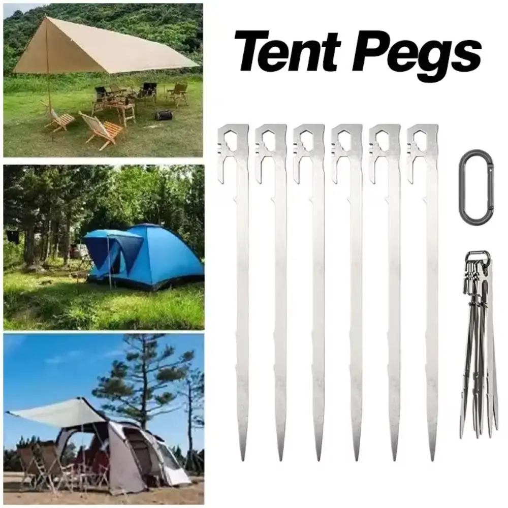 Tent Stakes for Outdoor Camping, Canopy Tent Pegs, 6Pcs 28cm Stainless Steel Garden Ground Nail Beach Awnings Accessories
Tent Stakes for Outdoor Camping, Canopy Tent Pegs, 6Pcs 28cm Stainless Steel Garden Ground Nail Beach Awnings Accessories