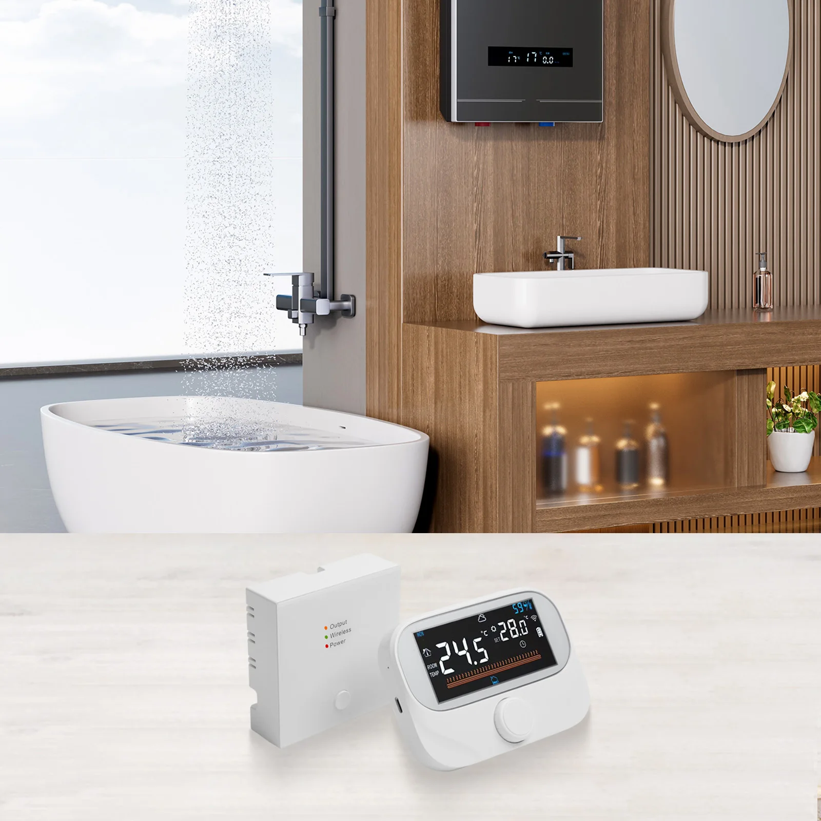 Simplify Your Heating Experience Smart Wireless Boiler Thermostat Supporting Remote Control & Timers via For Tuya App
Simplify Your Heating Experience Smart Wireless Boiler Thermostat Supporting Remote Control & Timers via For Tuya App