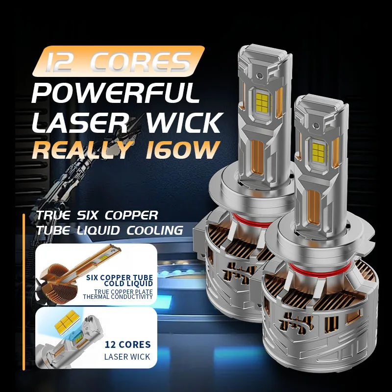160W LED Car Headlight Bulbs H7 H1 H4 H11 9005 9006 Hi/Low Beam Super Bright Focus Auto Front Headlamp Retrofit Upgrade Lamp 12V
160W LED Car Headlight Bulbs H7 H1 H4 H11 9005 9006 Hi/Low Beam Super Bright Focus Auto Front Headlamp Retrofit Upgrade Lamp 12V
