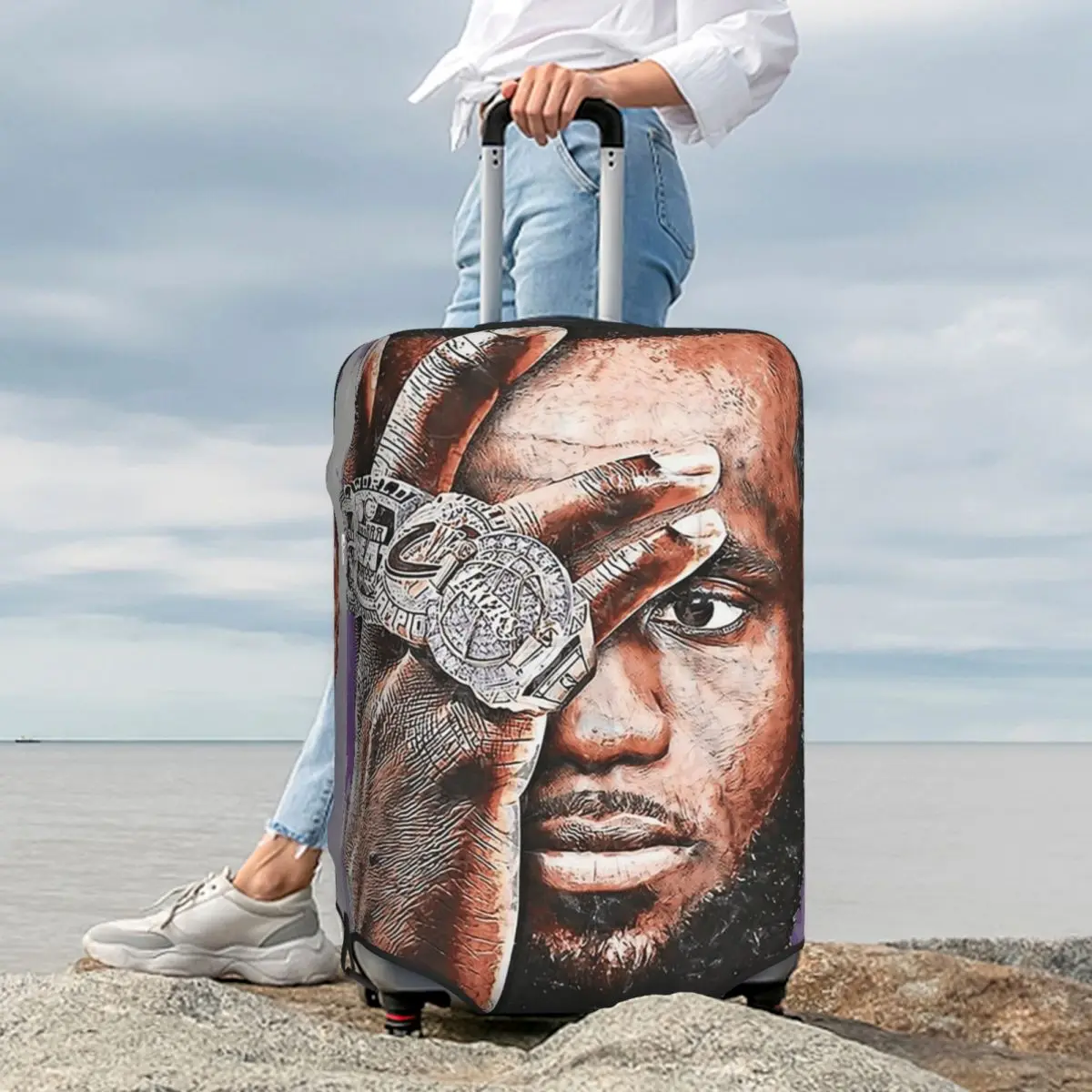 Illustration LeBron James Art Suitcase Cover Protection Elastic Travel Luggage Protector Covers for 18-32 Inch
Illustration LeBron James Art Suitcase Cover Protection Elastic Travel Luggage Protector Covers for 18-32 Inch