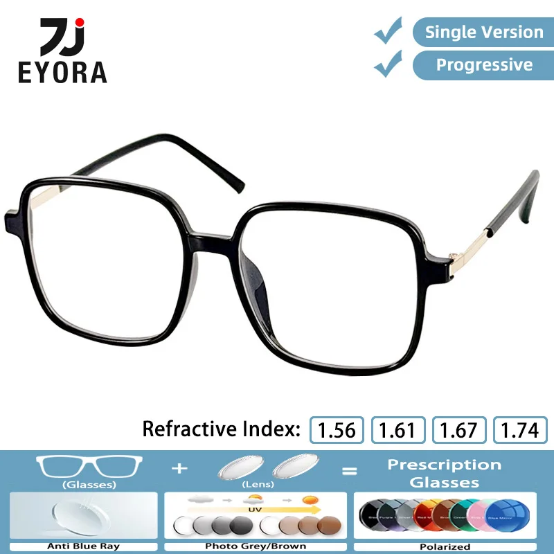EYORA Oversized Square TR Reading Glasses for Women Myopia and Hyperopia Anti Blue Light Progressive Photochromic Glasses Lenses
EYORA Oversized Square TR Reading Glasses for Women Myopia and Hyperopia Anti Blue Light Progressive Photochromic Glasses Lenses