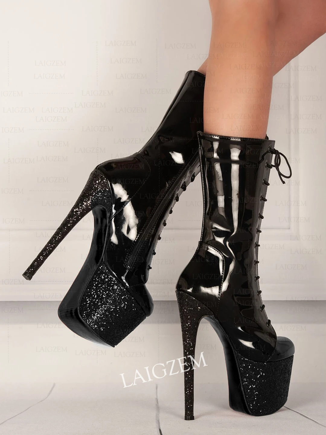ZHIMA Women Calf High Boots Platform Round Toe Thin Heels Side Zip Up Boots Shiny Handmade Ladies Shoes Woman Big Size 41 43 52
ZHIMA Women Calf High Boots Platform Round Toe Thin Heels Side Zip Up Boots Shiny Handmade Ladies Shoes Woman Big Size 41 43 52