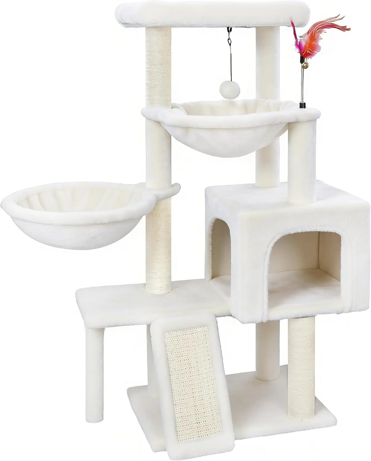 Cat Tree with Cat Condo and Two Hammocks, Cat Tree with Scratching Posts and Scratching Pads, Cat
Cat Tree with Cat Condo and Two Hammocks, Cat Tree with Scratching Posts and Scratching Pads, Cat
