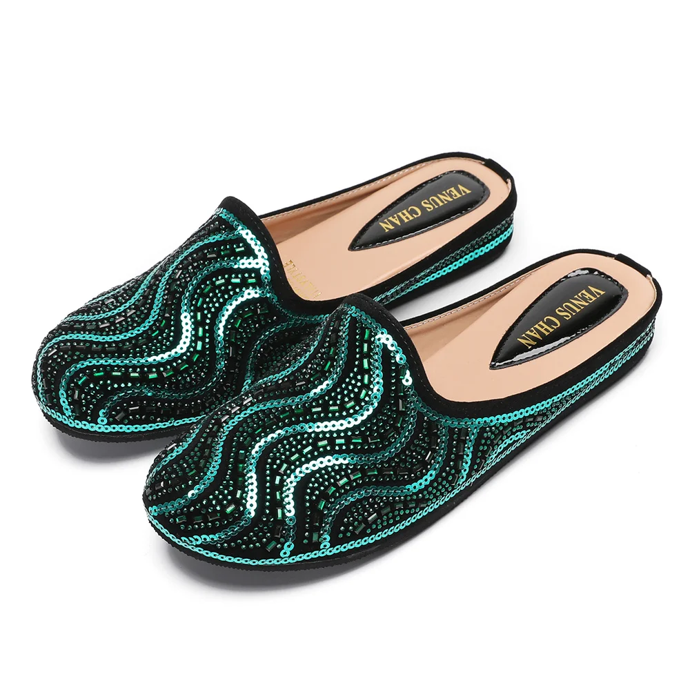 New Fashion Luxury Top Italian Designers Party Bright Diamond Uppers Nigeria Half Slipper Shoes Summer Party Green Women's
New Fashion Luxury Top Italian Designers Party Bright Diamond Uppers Nigeria Half Slipper Shoes Summer Party Green Women's