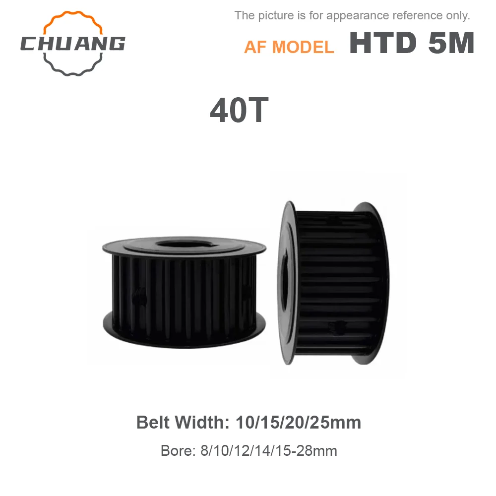 40 Teeth HTD5M Steel Timing Pulley HTD 5M 40T Synchronous Wheel for Belt Width 10/15/20/25mm Bore 5-28mm Ptich 5mm
40 Teeth HTD5M Steel Timing Pulley HTD 5M 40T Synchronous Wheel for Belt Width 10/15/20/25mm Bore 5-28mm Ptich 5mm