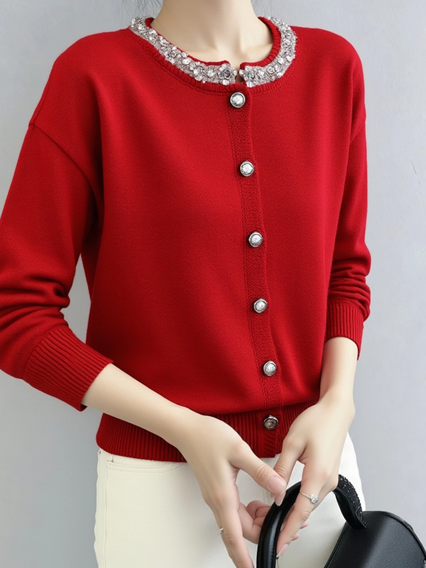 Ele Red Long Sve Knit Sweater Cardigan Cisas Theme Soft Korean Sle Women's Faion Warmth Guaranteed Office Commute
Ele Red Long Sve Knit Sweater Cardigan Cisas Theme Soft Korean Sle Women's Faion Warmth Guaranteed Office Commute