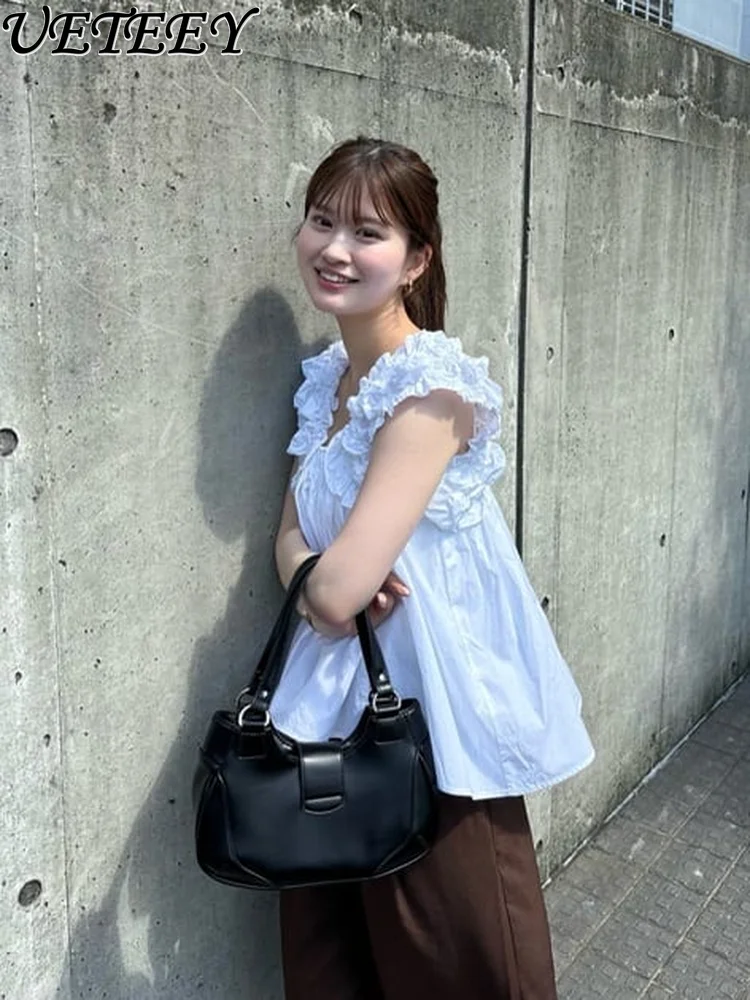 Summer New French Elegant Fashion Camisole Simple Petal Sleeveless Shirt Solid Color Versatile Outerwear Tank Tops for Women
Summer New French Elegant Fashion Camisole Simple Petal Sleeveless Shirt Solid Color Versatile Outerwear Tank Tops for Women