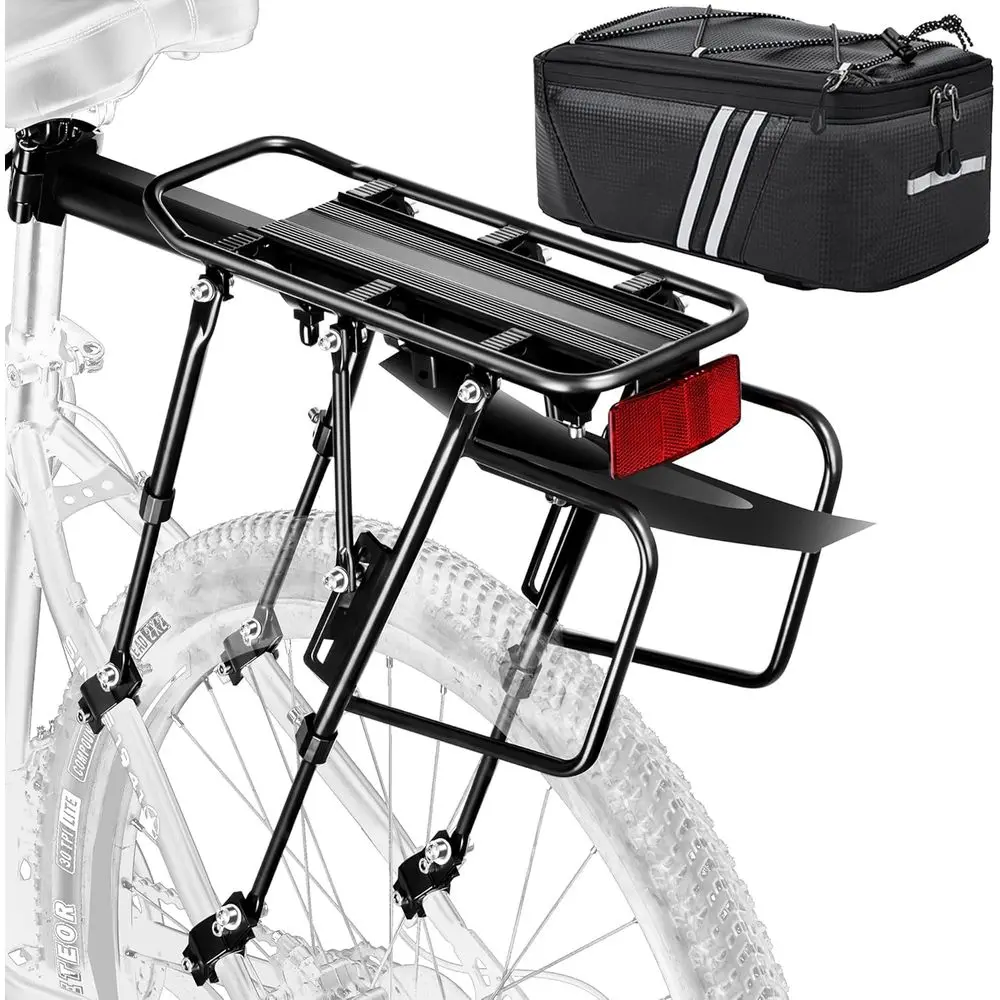 Solid Bearing Bike Cargo Rack with Large Reflective End and Quick Release for Mountain and Road Bikes
Solid Bearing Bike Cargo Rack with Large Reflective End and Quick Release for Mountain and Road Bikes