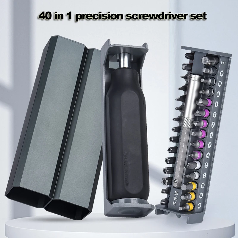 40 in 1 Portable Multifunctional Screwdriver Set S2 Batch Head Household Repair Tool Cone CR-V Driver Bits with Extension Pole
40 in 1 Portable Multifunctional Screwdriver Set S2 Batch Head Household Repair Tool Cone CR-V Driver Bits with Extension Pole