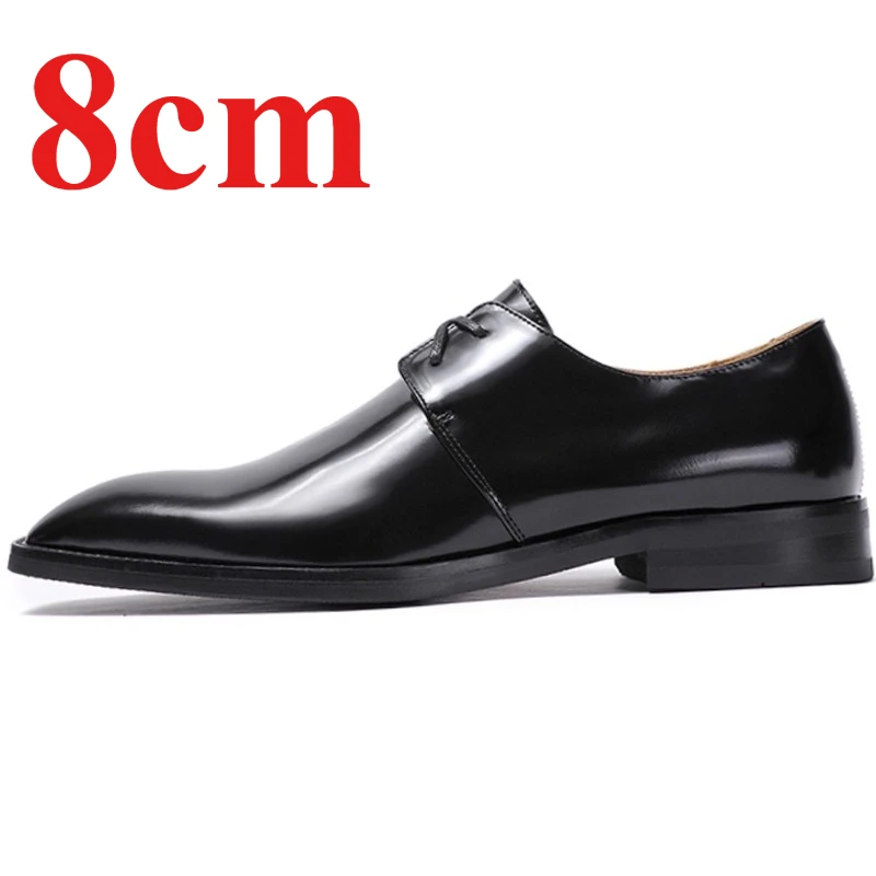Wedding Glossy Leather Shoes Men's Dress Shoes 8cm Thick Sole Height Increasing Shoes Genuine Leather Pointed Toe Derby Shoe Men
Wedding Glossy Leather Shoes Men's Dress Shoes 8cm Thick Sole Height Increasing Shoes Genuine Leather Pointed Toe Derby Shoe Men