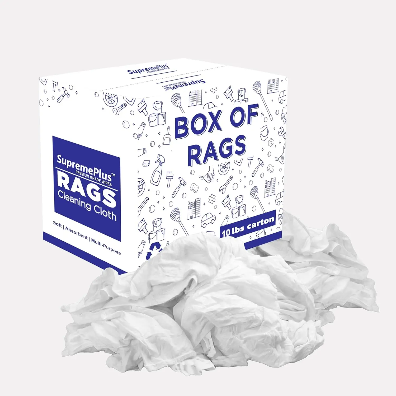 Premium White T-Shirt Cleaning Rags (10 lbs. Box) – White Cotton Rags for Cleaning, Staining
Premium White T-Shirt Cleaning Rags (10 lbs. Box) – White Cotton Rags for Cleaning, Staining