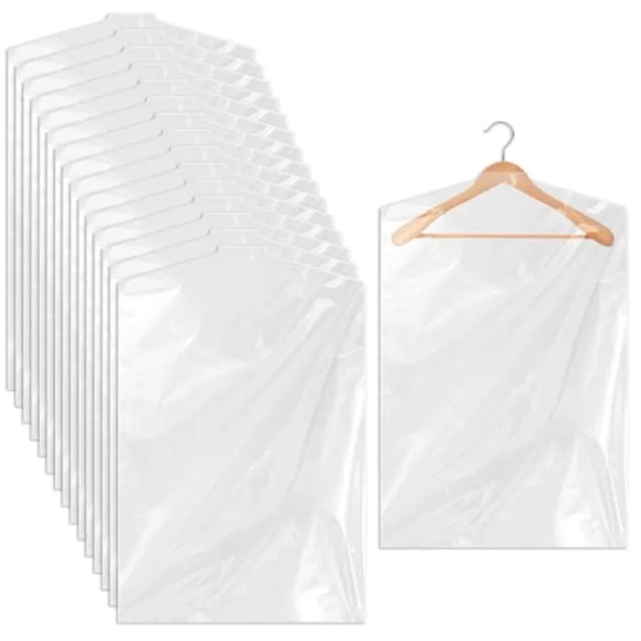 30 PCS 35.5 Inch Plastic Garment Bag, Dry Cleaner Bags Laundry Bags, Clear Hanging Clothing Covers for Coat Suit Shirt Jacket S
30 PCS 35.5 Inch Plastic Garment Bag, Dry Cleaner Bags Laundry Bags, Clear Hanging Clothing Covers for Coat Suit Shirt Jacket S