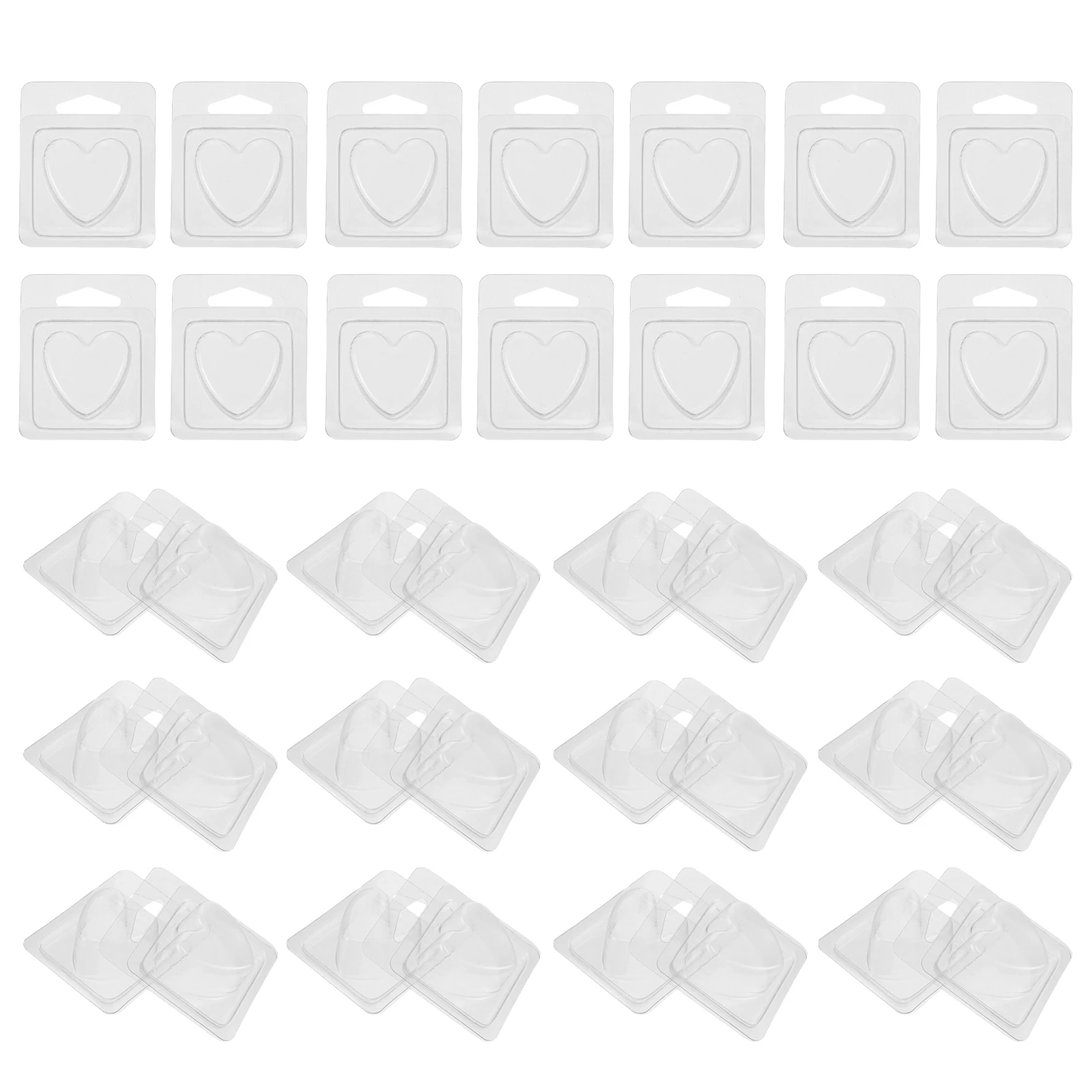 100Pcs Heart Shaped Wax Melt Mold - Transparent Clamshell Plastic Trays for DIY Making - Aromatherapy Wax Melts Storage
100Pcs Heart Shaped Wax Melt Mold - Transparent Clamshell Plastic Trays for DIY Making - Aromatherapy Wax Melts Storage