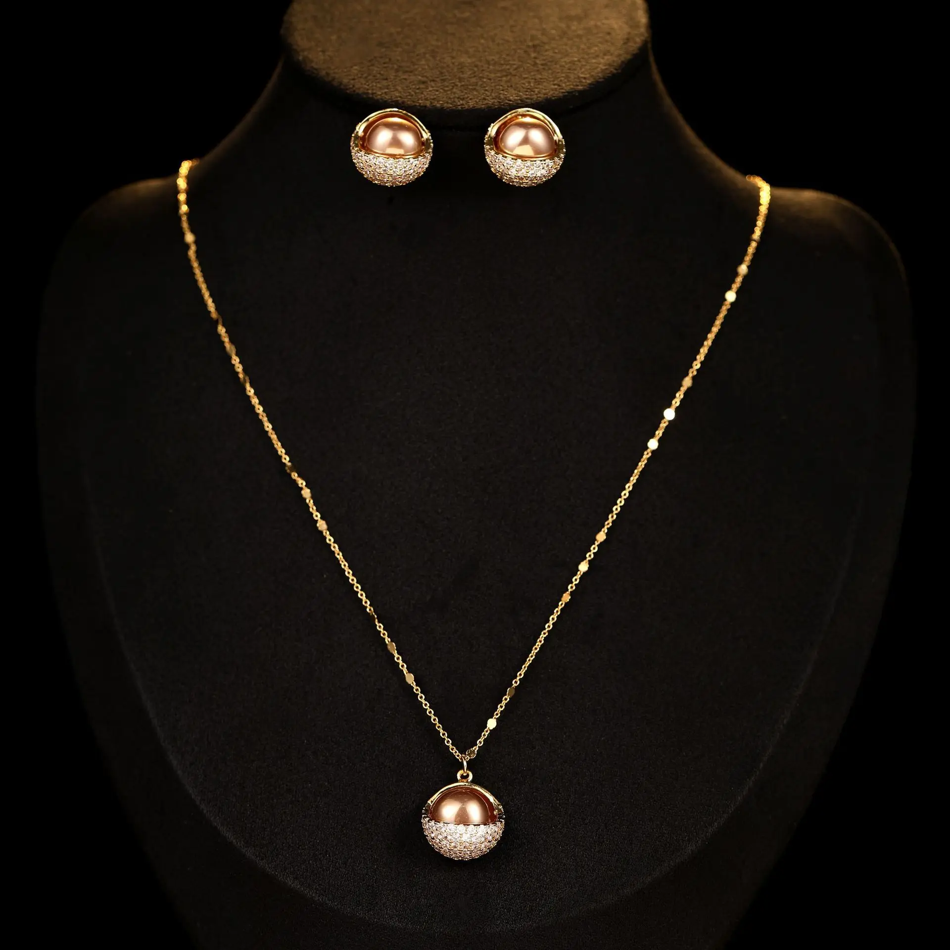 elegant jewelry set necklace stud earrings small round ball zirconia silver color champagne jewelry women
elegant jewelry set necklace stud earrings small round ball zirconia silver color champagne jewelry women