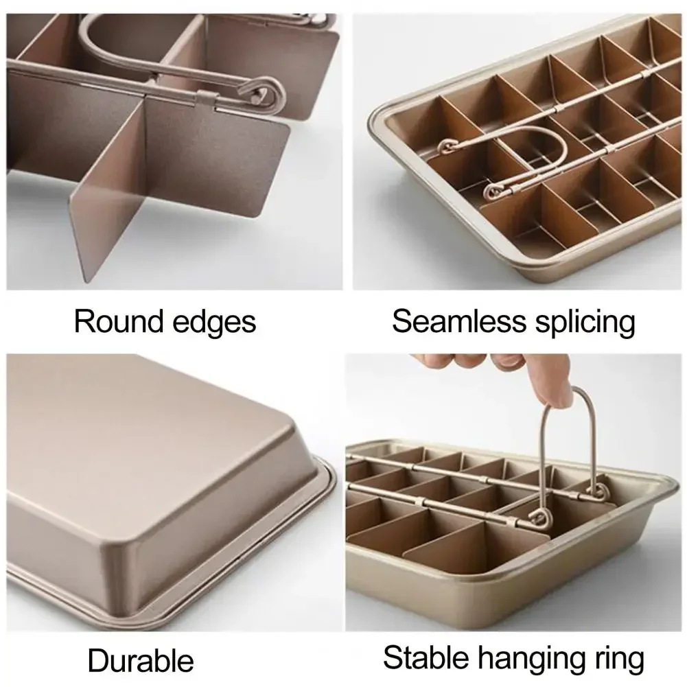 Non-stick Baking Tray Sheet Hot Brownie Pan with Removable Dividers Rectangle Stainless Steel Brownie Cutter Tray Cake Muffin
Non-stick Baking Tray Sheet Hot Brownie Pan with Removable Dividers Rectangle Stainless Steel Brownie Cutter Tray Cake Muffin