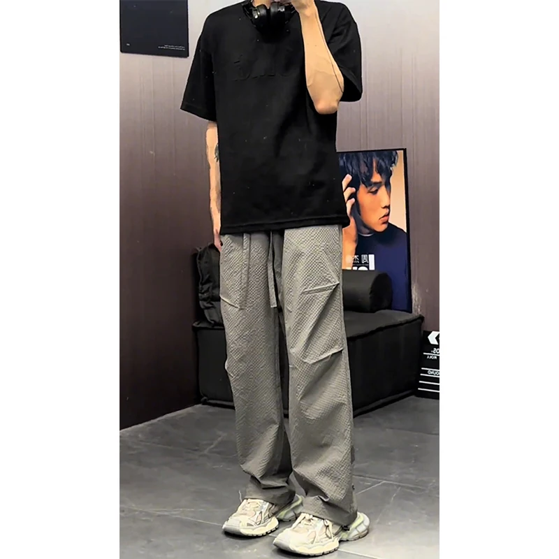 Qui Dry Bubble Cloth Men's Summer Thin Straight Tube Pants Loose Drape Sun Protection Air Conditioning Casual Leisure Trousers
Qui Dry Bubble Cloth Men's Summer Thin Straight Tube Pants Loose Drape Sun Protection Air Conditioning Casual Leisure Trousers