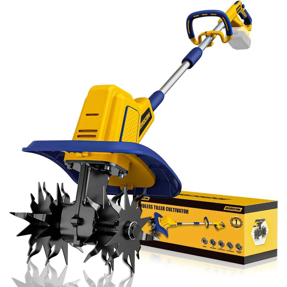 Cordless Tiller Cultivator Compatible with Dewalt 20V Battery(Tool Only), 360RPM Battery Powered Garden Cultivator, 9In Tilling
Cordless Tiller Cultivator Compatible with Dewalt 20V Battery(Tool Only), 360RPM Battery Powered Garden Cultivator, 9In Tilling