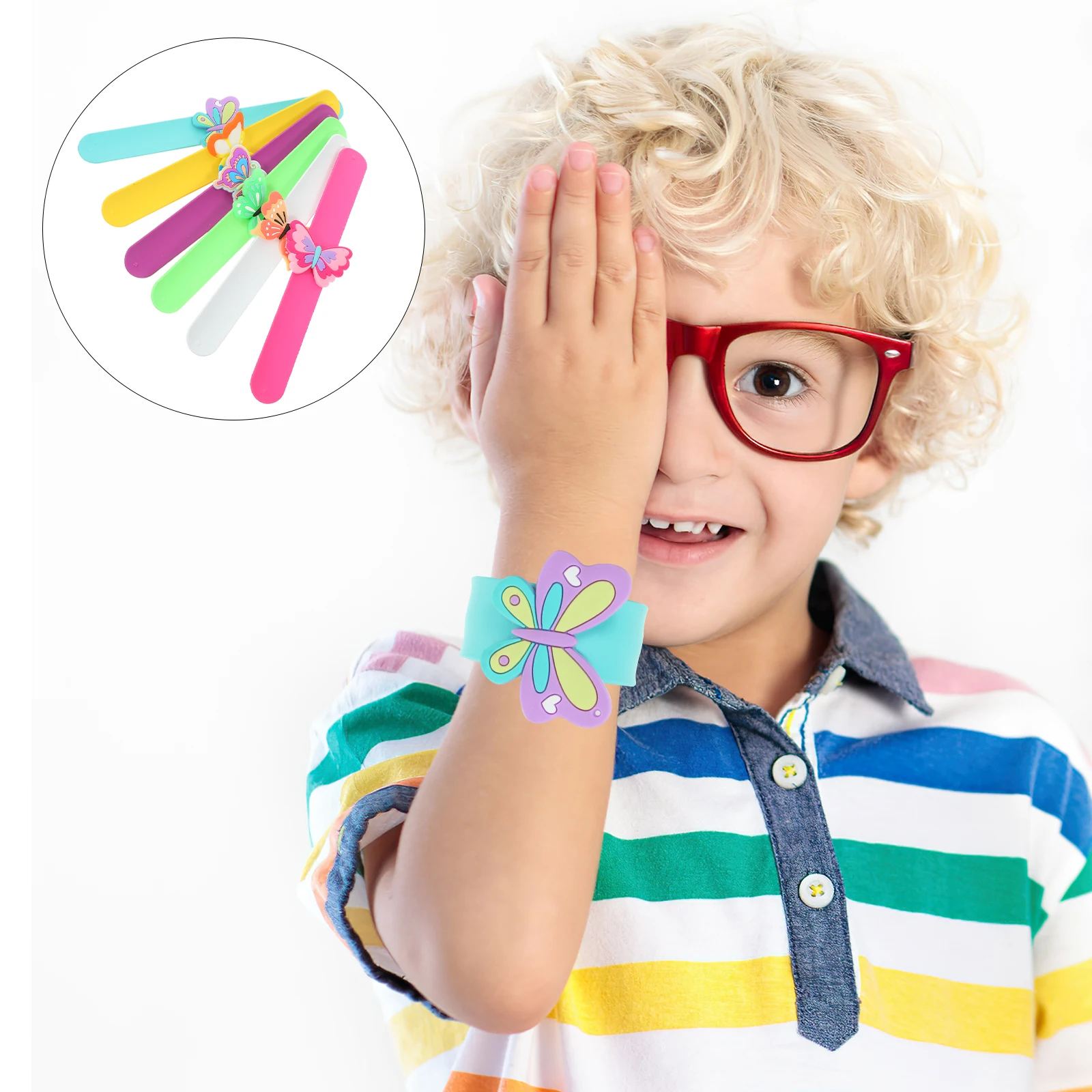 6 Pcs Bracelets Silicone Wrist Strap Snap Bands Cartoon Cute Slap Jewelry Party Favor for Butterfly
6 Pcs Bracelets Silicone Wrist Strap Snap Bands Cartoon Cute Slap Jewelry Party Favor for Butterfly