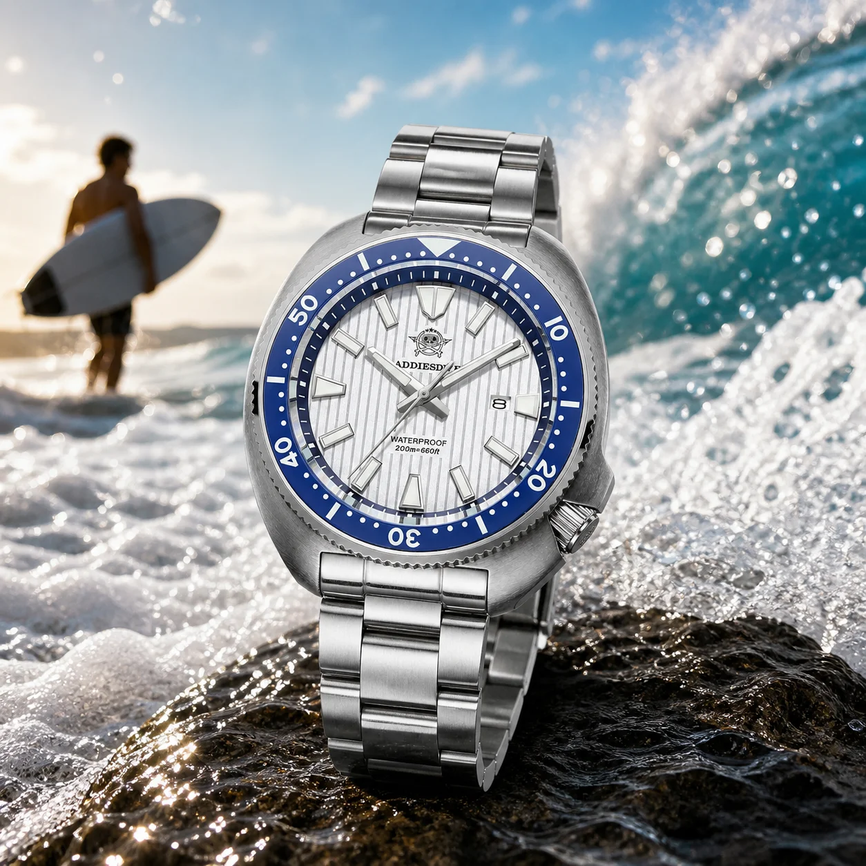 ADDIESDIVE New Men's Quartz Watch AR Sapphire Glass Luminous Ceramic Bezel Stainless Steel Watches 200m Waterproof Diving Watch
ADDIESDIVE New Men's Quartz Watch AR Sapphire Glass Luminous Ceramic Bezel Stainless Steel Watches 200m Waterproof Diving Watch
