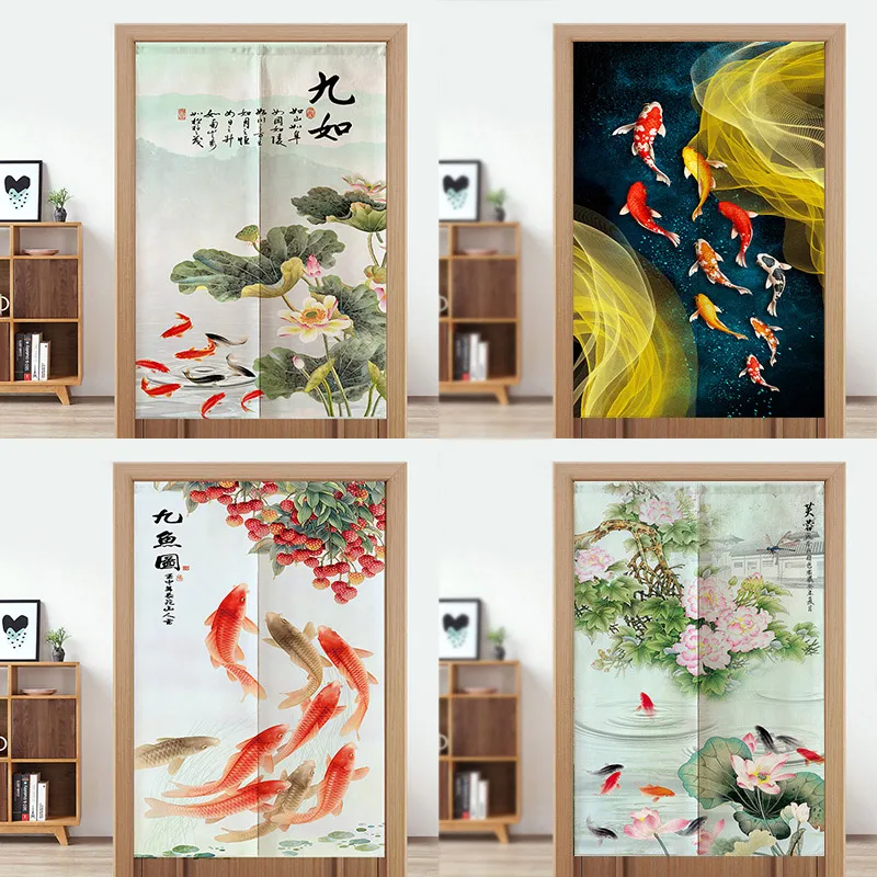 Chinese Door Curtain Nine Fish Pattern Hanging Curtain Bedroom Half Curtain Toilet Partition Curtain Feng Shui Curtain Noren
Chinese Door Curtain Nine Fish Pattern Hanging Curtain Bedroom Half Curtain Toilet Partition Curtain Feng Shui Curtain Noren