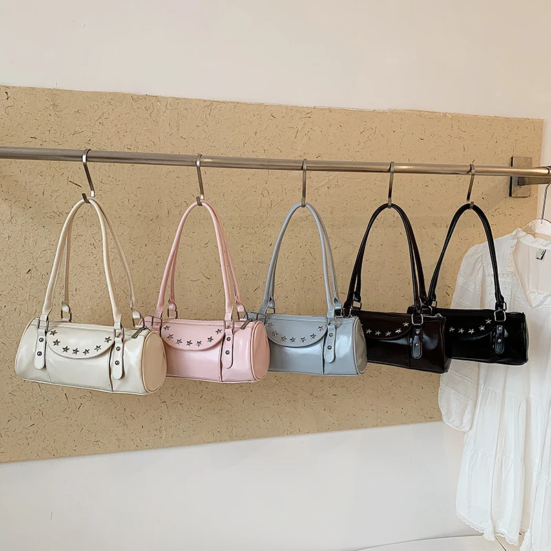New Punk Style Star Rivet Women's Shoulder Bag Ladies Underarm Splicing Bag Fashionable Single Strap Bag for Women
New Punk Style Star Rivet Women's Shoulder Bag Ladies Underarm Splicing Bag Fashionable Single Strap Bag for Women