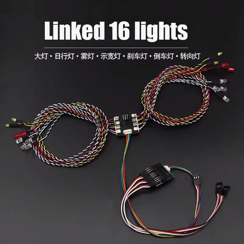 Car Model Linkage Light Set Linkage 16 Lights Steering Brake Remote Control Smart Model for 1/8 1/10 RC Crawler Car Traxxas Part
Car Model Linkage Light Set Linkage 16 Lights Steering Brake Remote Control Smart Model for 1/8 1/10 RC Crawler Car Traxxas Part