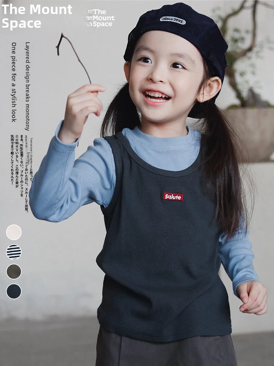 Girls Long Sleeve T-Shirt Color Block Slim Fit Base Shirt Contrast Color Splicing Fake Two-Piece Top Children's Casual Wear
Girls Long Sleeve T-Shirt Color Block Slim Fit Base Shirt Contrast Color Splicing Fake Two-Piece Top Children's Casual Wear