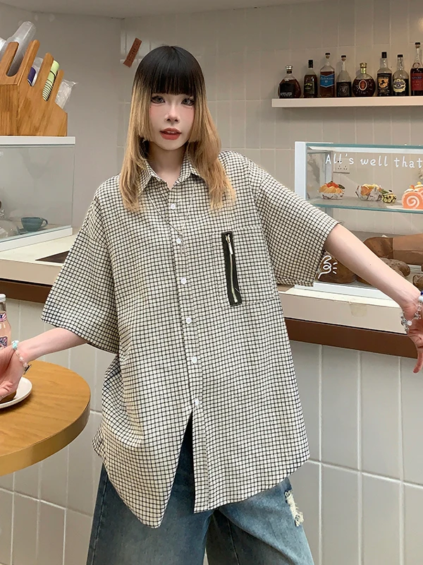 Cool Girl Plaid Loose Fit Short Sleeve Shirt Men's Style Summer New Cotton Regular Thickness Button up Casual Shirt
Cool Girl Plaid Loose Fit Short Sleeve Shirt Men's Style Summer New Cotton Regular Thickness Button up Casual Shirt