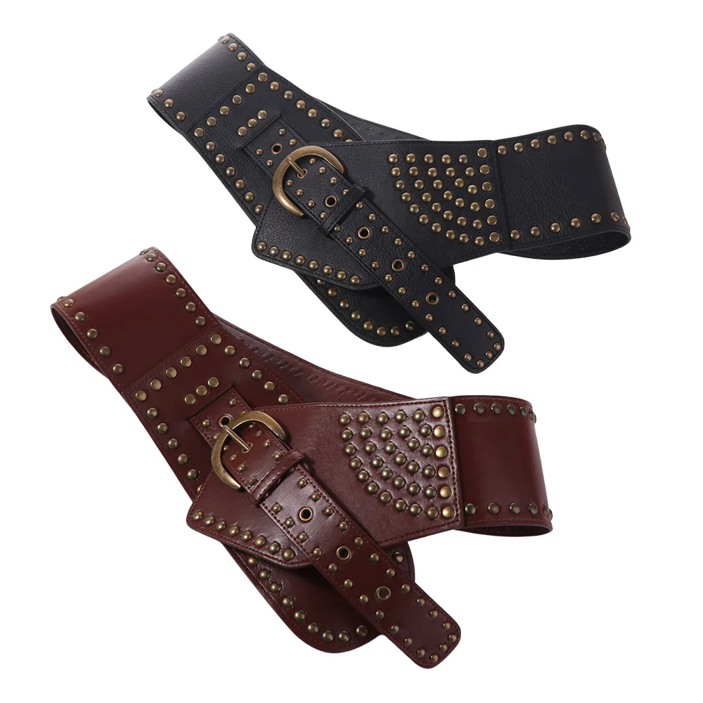 Fashion Adjustable Metal Rivet Belt PU Leather Slimming Wide Cummerbunds Punk Waistband Waist Corset Girl
Fashion Adjustable Metal Rivet Belt PU Leather Slimming Wide Cummerbunds Punk Waistband Waist Corset Girl