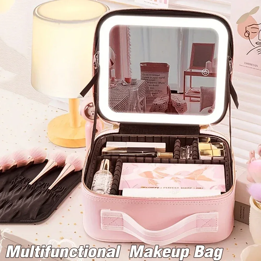 New LED Lighted Cosmetic Case With Mirror PU Leather Portable Travel Makeup Storage Bags Waterproof Travel Makeup Bag
New LED Lighted Cosmetic Case With Mirror PU Leather Portable Travel Makeup Storage Bags Waterproof Travel Makeup Bag
