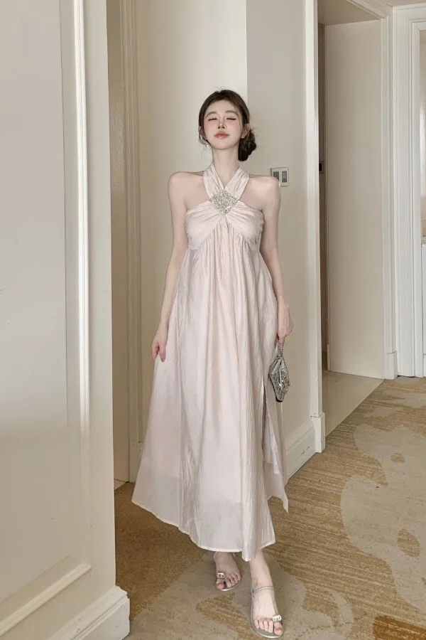 Pink Design Sensation Women's Summer New Beach Vacation High Waist A-Line Dress Neck Hanging Strap Long Dress Breathable Cott...
Pink Design Sensation Women's Summer New Beach Vacation High Waist A-Line Dress Neck Hanging Strap Long Dress Breathable Cott...