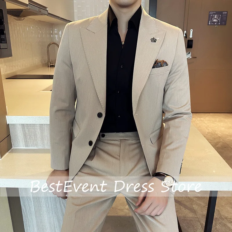 Luxury Men Slim Fit Business Suits 2-Piece High Quality Italian Style Wedding Social Party Tuxedo Men Clothing Customized
Luxury Men Slim Fit Business Suits 2-Piece High Quality Italian Style Wedding Social Party Tuxedo Men Clothing Customized