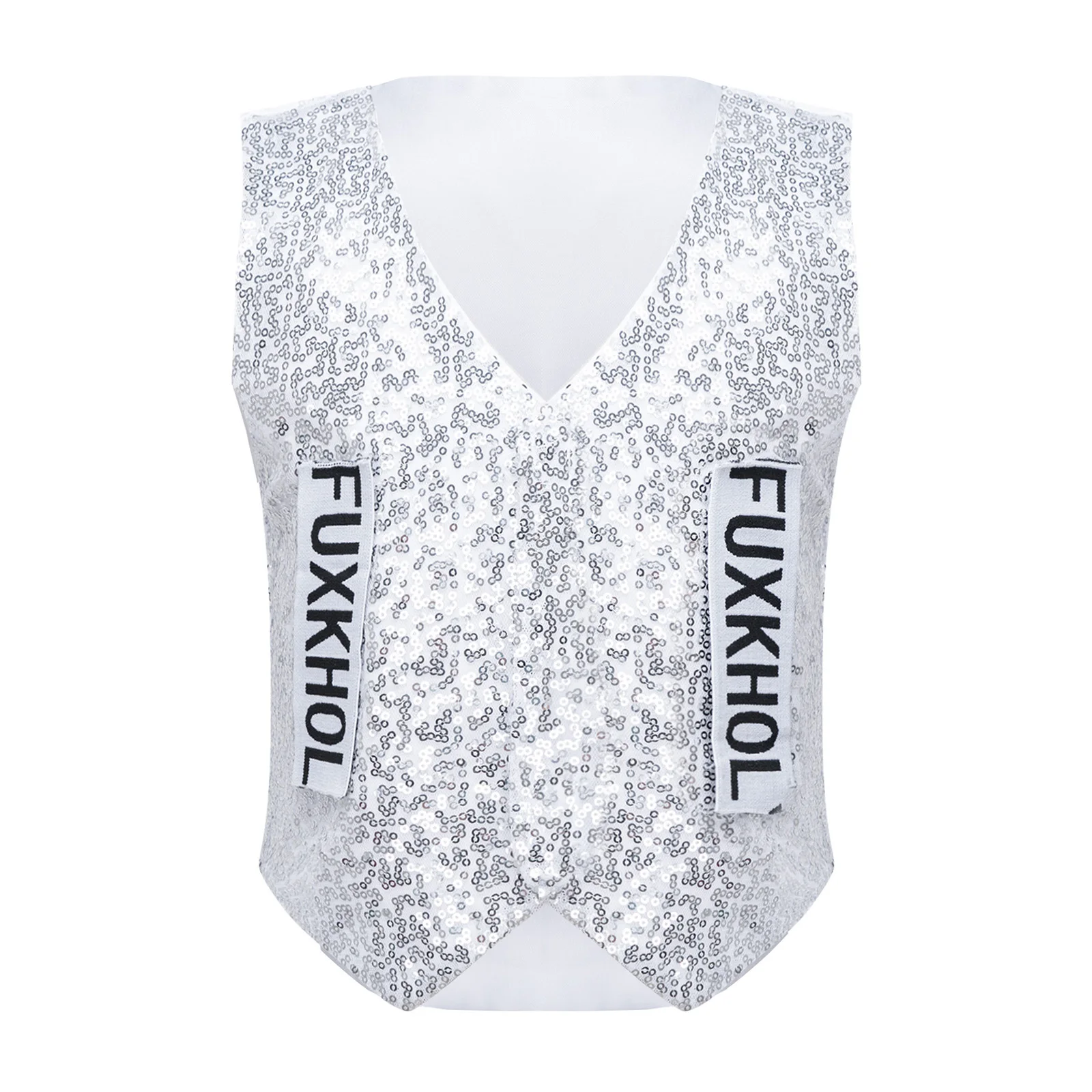 Boys Shiny Dancing Vest Kids Stylish Clothing Sleeveless V Neck Dance Waistcoat Sparkling Sequins Decor Letter Print Stage Wear
Boys Shiny Dancing Vest Kids Stylish Clothing Sleeveless V Neck Dance Waistcoat Sparkling Sequins Decor Letter Print Stage Wear
