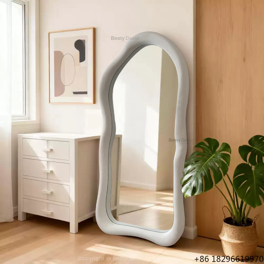 Custom Irregular MDF Frame Floor Mirror Full Length Espejo Decorative Spiegel For Home Bedroom Living Room
Custom Irregular MDF Frame Floor Mirror Full Length Espejo Decorative Spiegel For Home Bedroom Living Room