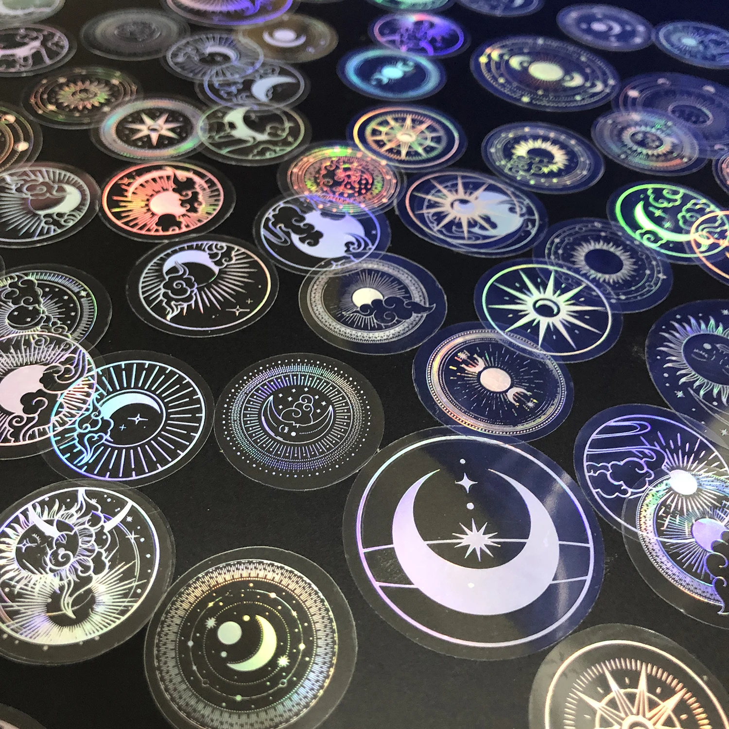 70 pcs PET Adhesive Stickers Waterproof Transparent Laser Silver Stickers Label: SUN MOON Stars etc
70 pcs PET Adhesive Stickers Waterproof Transparent Laser Silver Stickers Label: SUN MOON Stars etc