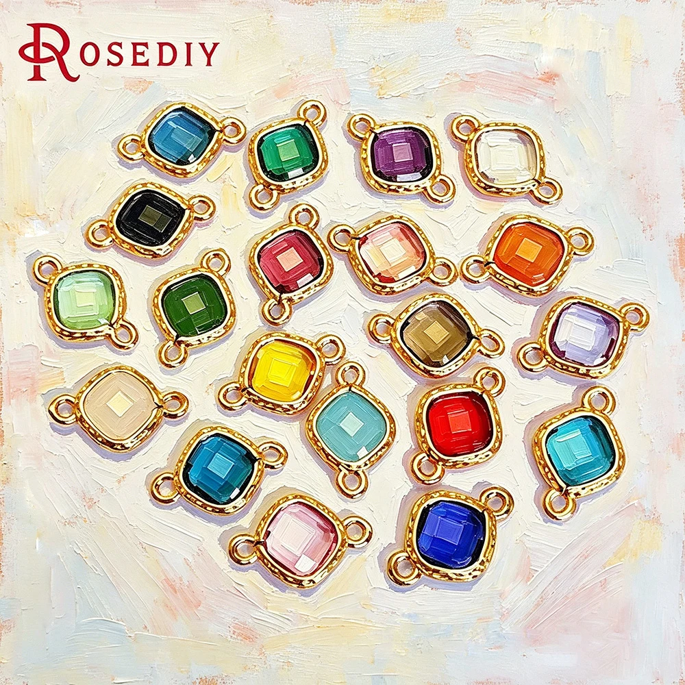 10PCS 16x10MM 18K Gold Color Brass and Glass 2 Holes Square Connect Charms Pendants High Quality Jewelry Diy Accessories
10PCS 16x10MM 18K Gold Color Brass and Glass 2 Holes Square Connect Charms Pendants High Quality Jewelry Diy Accessories