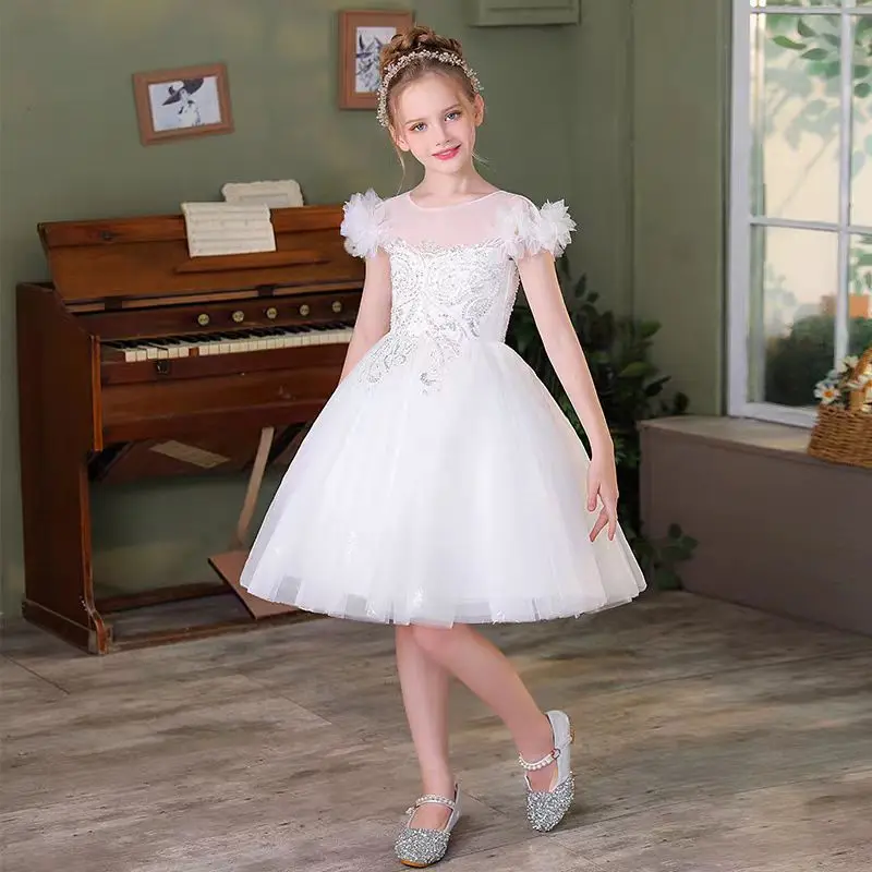 Dreamy Vow Exquisite White Girl Dress Delicate Embroidered Short Sleeve for Kids Spring Summer Wedding Party Princess Gown J714
Dreamy Vow Exquisite White Girl Dress Delicate Embroidered Short Sleeve for Kids Spring Summer Wedding Party Princess Gown J714