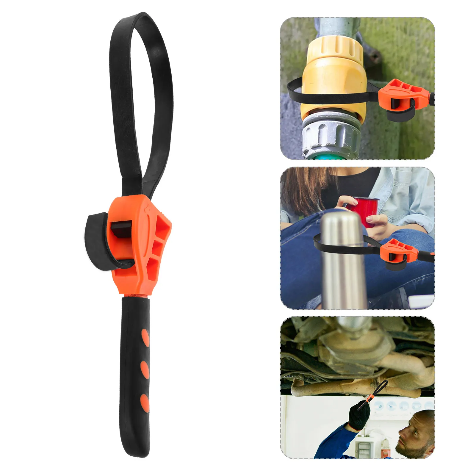 2-in-1 Portable Bottle Opener Wrench Tool Adjustable Rubber Strap Wrench for Outdoor Camping Travel Kitchen Bar Plumbing Oil
2-in-1 Portable Bottle Opener Wrench Tool Adjustable Rubber Strap Wrench for Outdoor Camping Travel Kitchen Bar Plumbing Oil