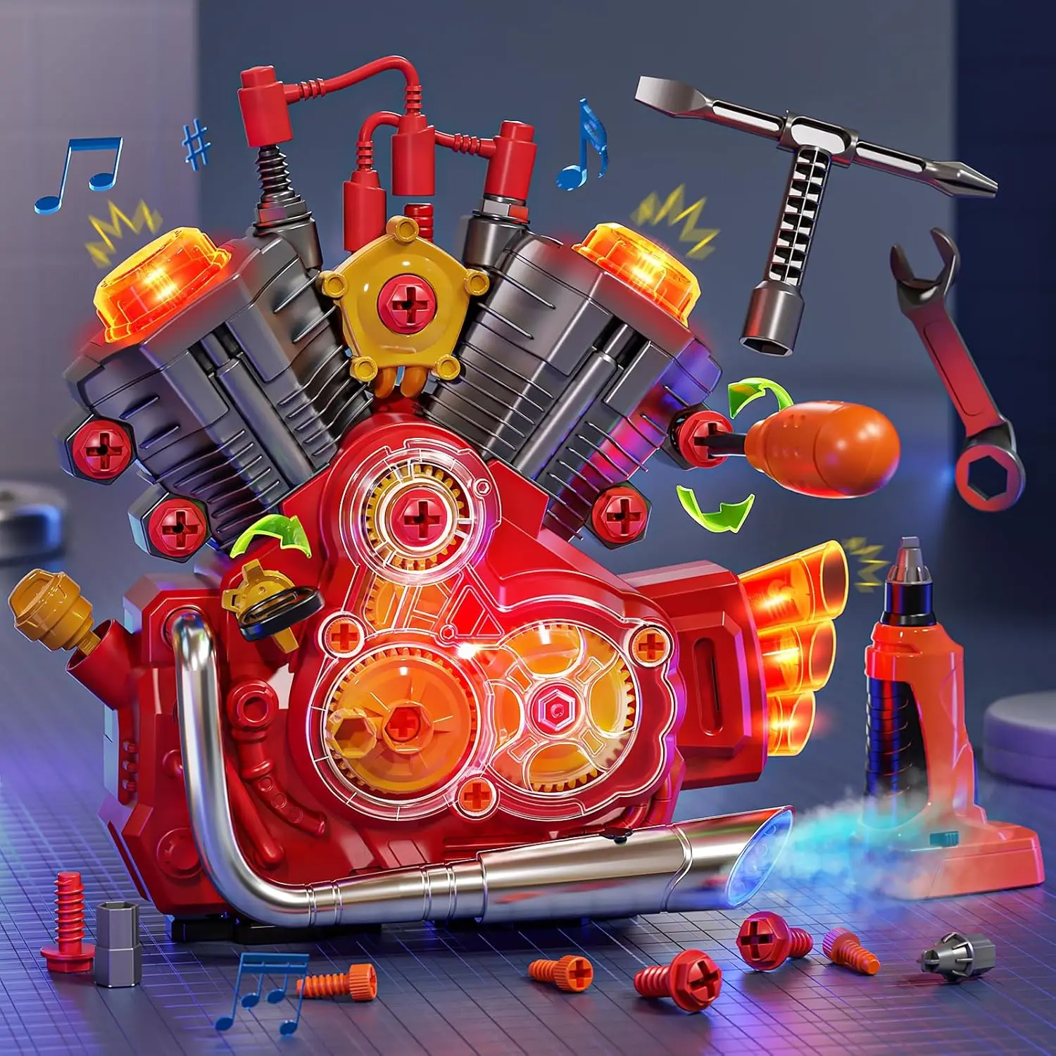 Engine Building Kit, Kids Mechanic Toys, STEM Engine Model Kit Toy with Cool Light and Music Best Birthday Gifts For Kids Boyss
Engine Building Kit, Kids Mechanic Toys, STEM Engine Model Kit Toy with Cool Light and Music Best Birthday Gifts For Kids Boyss