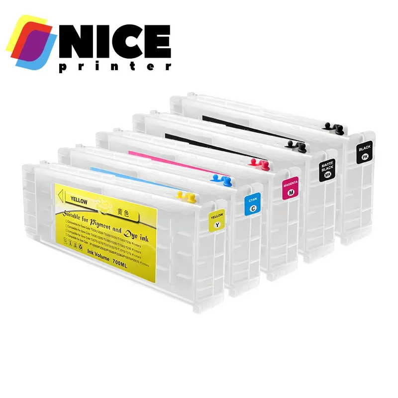 5 цветов, 700 мл/шт., пустой многоразовый картридж для Epson SureColor T3200 T5200 T7200 T3270 T5270 T7270, бесплатная доставка
5 цветов, 700 мл/шт., пустой многоразовый картридж для Epson SureColor T3200 T5200 T7200 T3270 T5270 T7270, бесплатная доставка