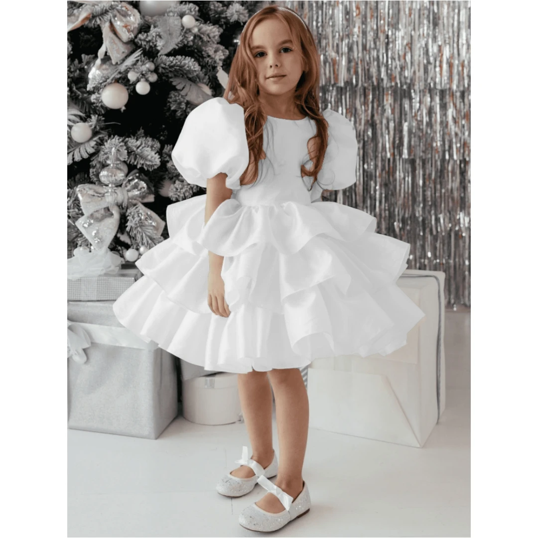 Snvdzo Customized Flower Girl PageantDresses Solid Tiered With Bow Short Sleeve For Wedding Birthday Party Holy Communion Gowns
Snvdzo Customized Flower Girl PageantDresses Solid Tiered With Bow Short Sleeve For Wedding Birthday Party Holy Communion Gowns