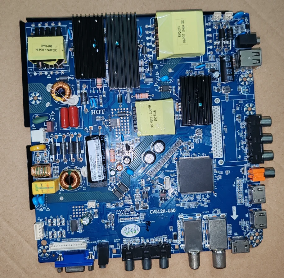 CV512H-U50 Three in one TV motherboard, tested well, physical photo 135--157V 500MA
CV512H-U50 Three in one TV motherboard, tested well, physical photo 135--157V 500MA