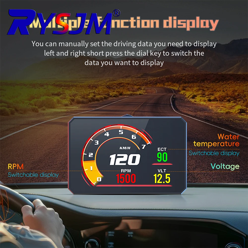 P16 Head Up Display OBD2 Speedometer RPM Water Temperature Voltage Time Fuel Consumption 12 Languages Overspeed Alarm
P16 Head Up Display OBD2 Speedometer RPM Water Temperature Voltage Time Fuel Consumption 12 Languages Overspeed Alarm