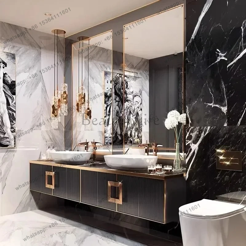 Toilet light luxury French bathroom cabinet rock slab bathroom cabinet washstand washbasin oak combination
Toilet light luxury French bathroom cabinet rock slab bathroom cabinet washstand washbasin oak combination