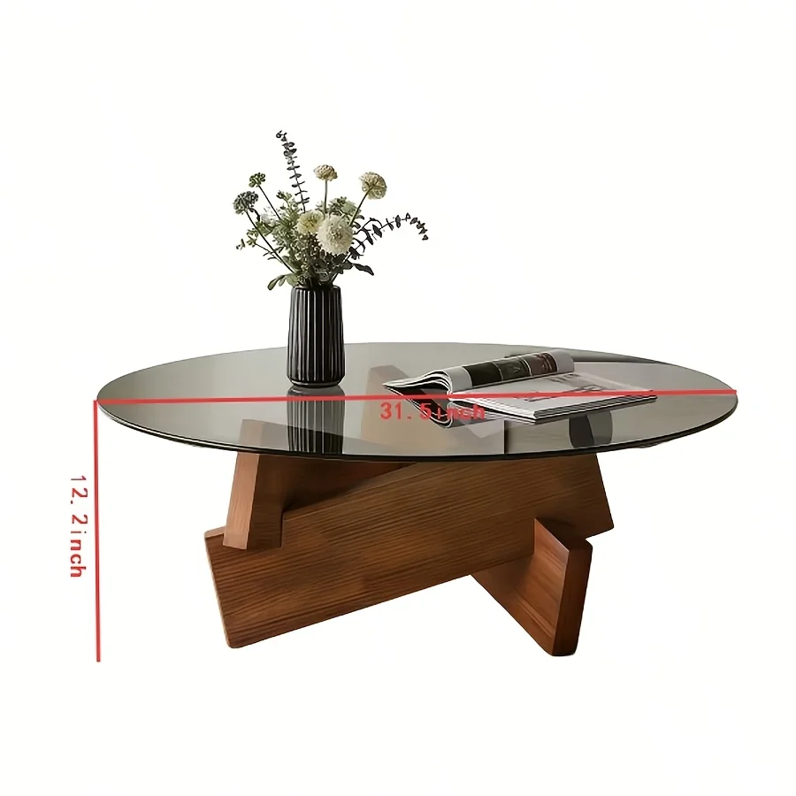 Coffee Tables for Living Room-Triangular Glass Coffee Table with Irregular Wood Base Side Table
Coffee Tables for Living Room-Triangular Glass Coffee Table with Irregular Wood Base Side Table