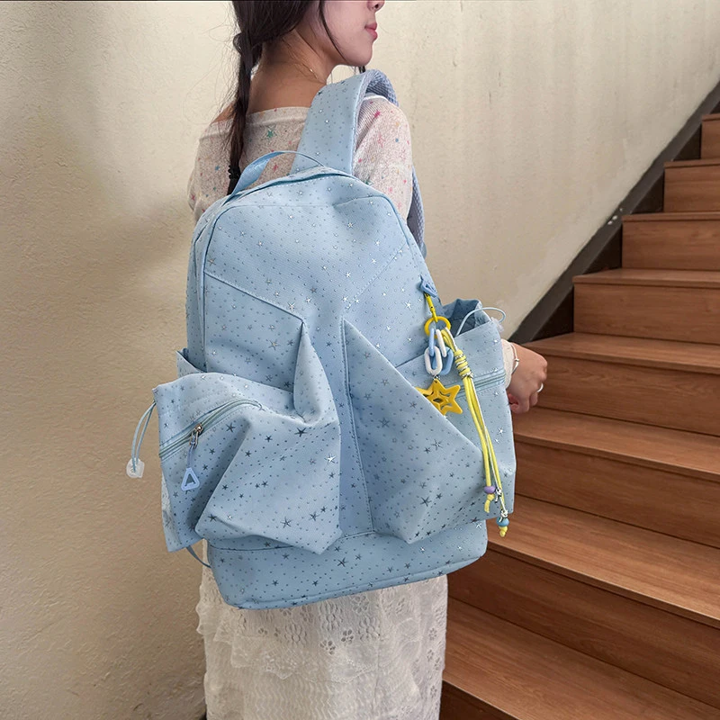Korean StyleinsCollege-style starry backpack, large capacity, suitable for middle and high school students, casual and lightweig
Korean StyleinsCollege-style starry backpack, large capacity, suitable for middle and high school students, casual and lightweig