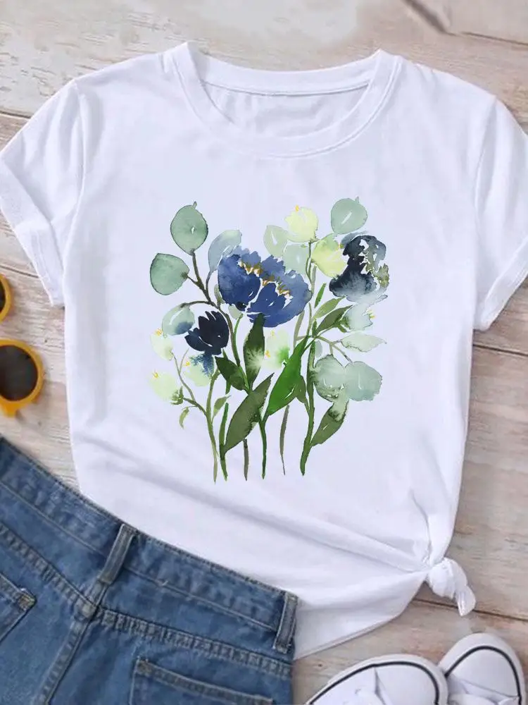 Clothing Plant Watercolor Flower Summer Graphic T Shirt Short Sleeve Women Print Casual Fashion Clothes Tee T-shirt Female Top
Clothing Plant Watercolor Flower Summer Graphic T Shirt Short Sleeve Women Print Casual Fashion Clothes Tee T-shirt Female Top